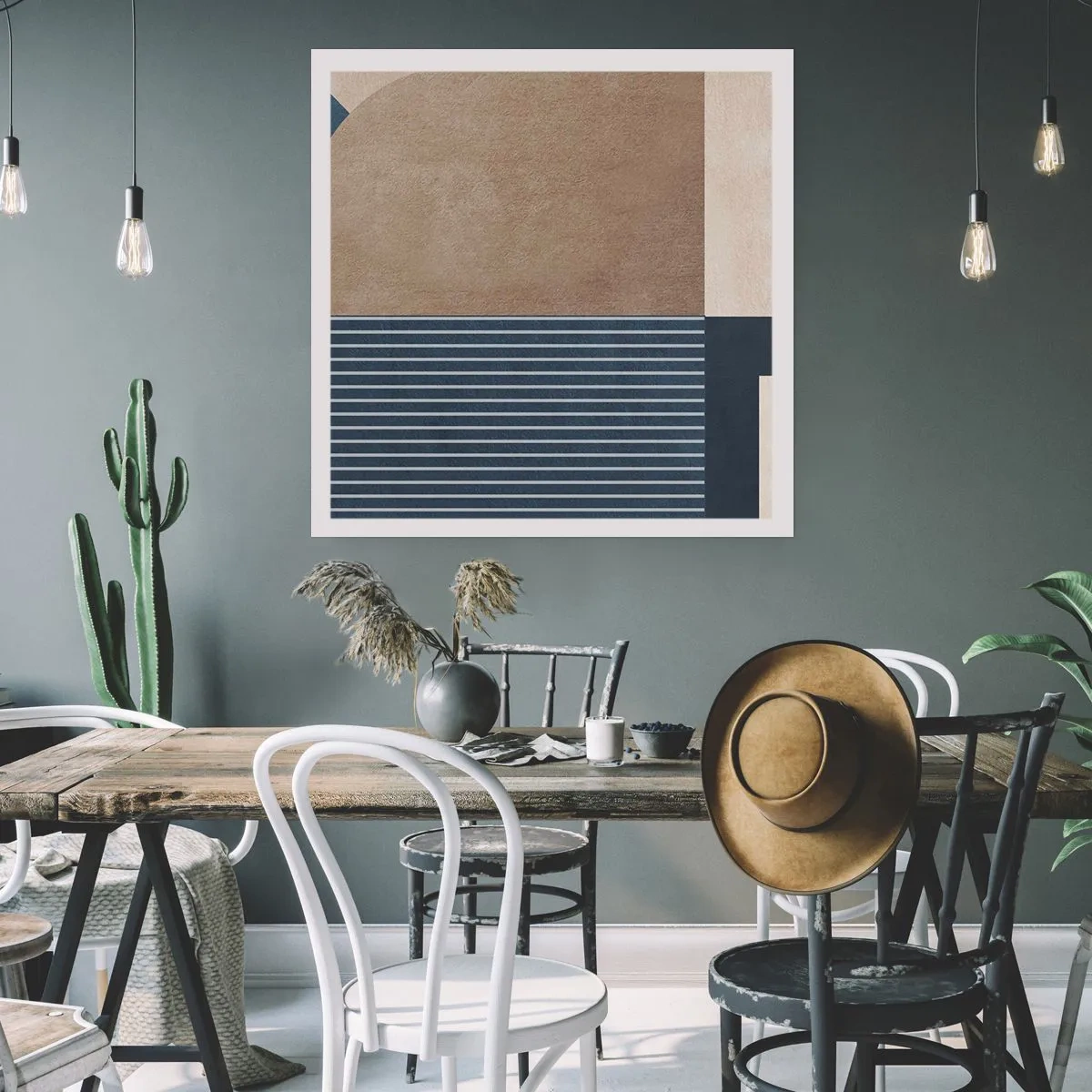 Plakat - Kompozycja prostoty i krągłości - 30x30 cm