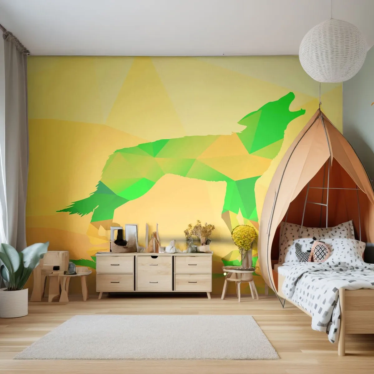 Fototapeta Samoprzylepna Deluxe Sticker - Samotny wilk - Zwierzęta, Wilk, Figura Geometryczna - 250x175 cm