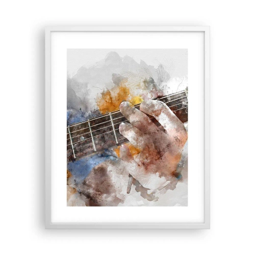 Plakat w białej ramie - Poezja między strunami - 40x50 cm