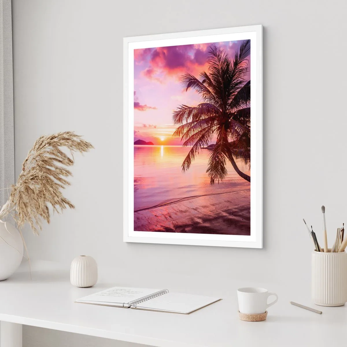 Plakat w białej ramie - Błogość aż po horyzont - 30x40 cm