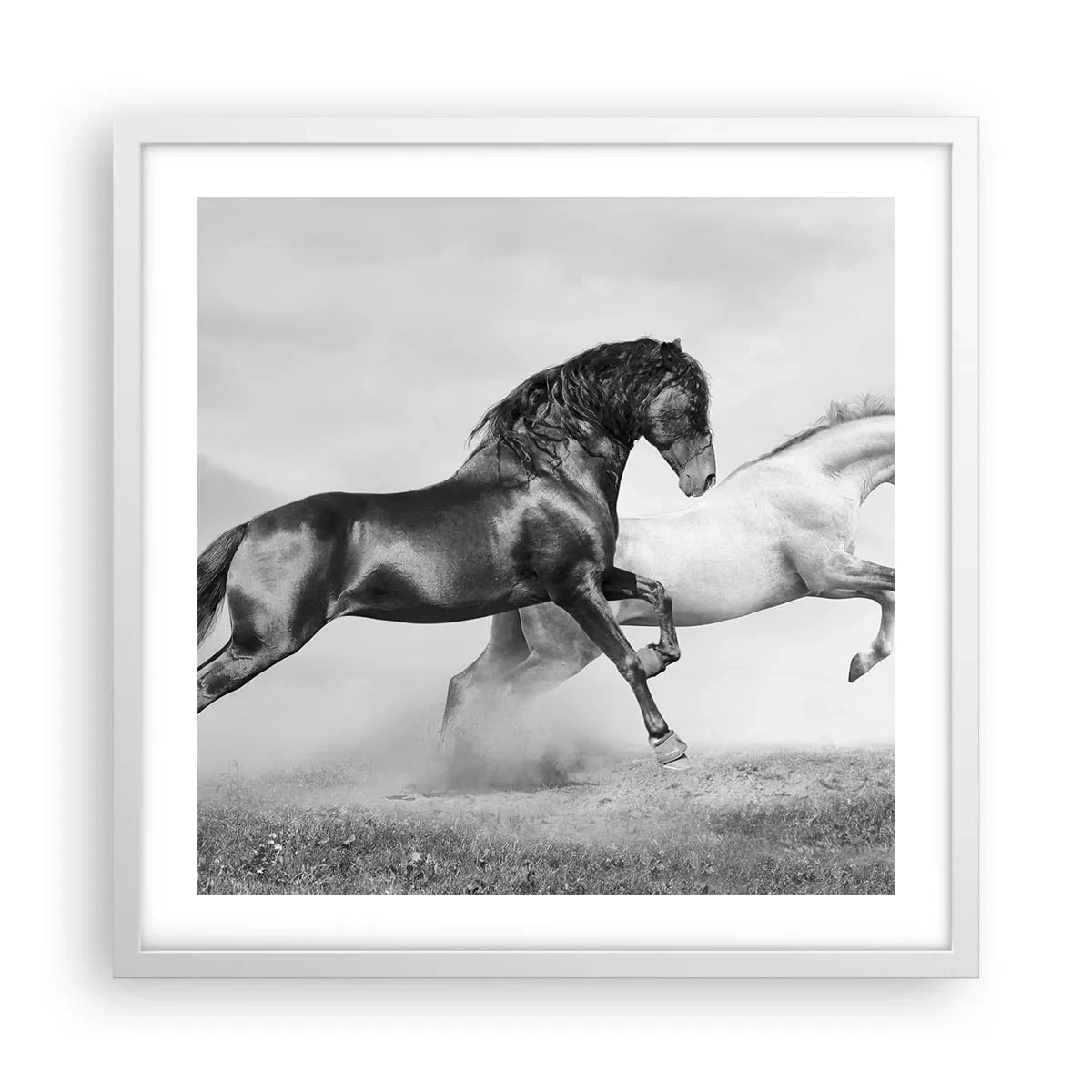 Plakat w białej ramie - Anioły i demony - 50x50 cm