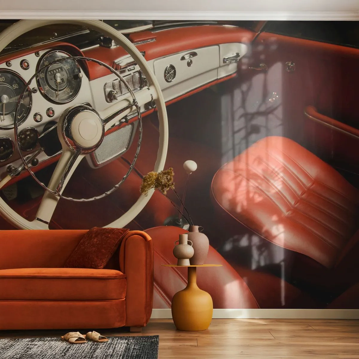 Fototapeta Premium Canvas - Luksus w stylu vintage - Samochód, Klasyk, Motoryzacja - 400x280 cm