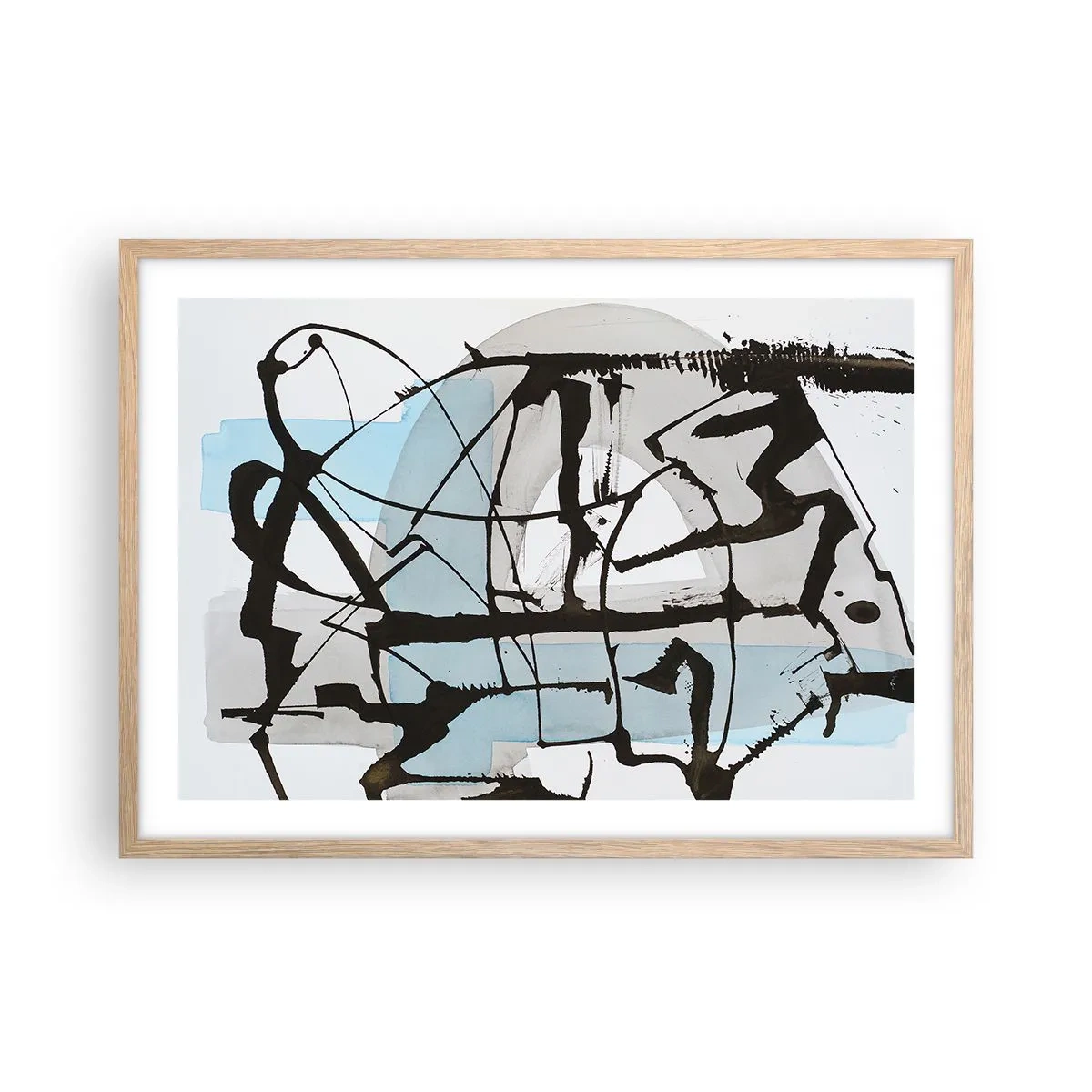 Plakat w ramie jasny dąb - Mimo wszystko błękitny - 70x50 cm