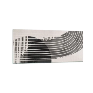 Obraz na szkle - Abstrakcyjny wzór z liniami i geometrycznymi kształtami - 120x50cm - Tam i z powrotem - Nowoczesna dekoracja ścienna do salonu i sypialni ARTTOR