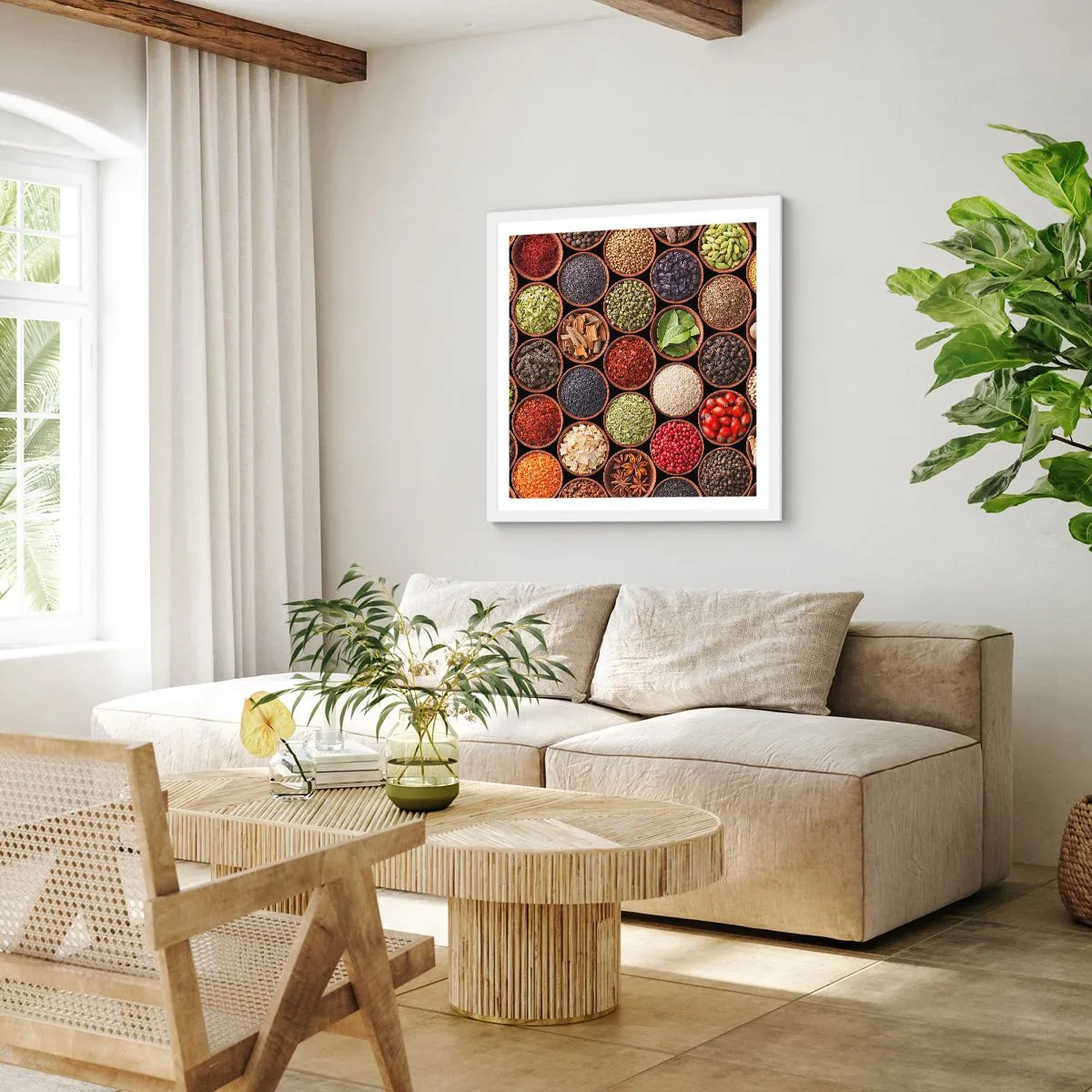 Plakat w białej ramie - Wszystkie smaki świata - 30x30 cm