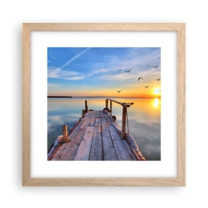 Plakat w ramie jasny dąb - Iść przed siebie ku słońcu - 30x30 cm
