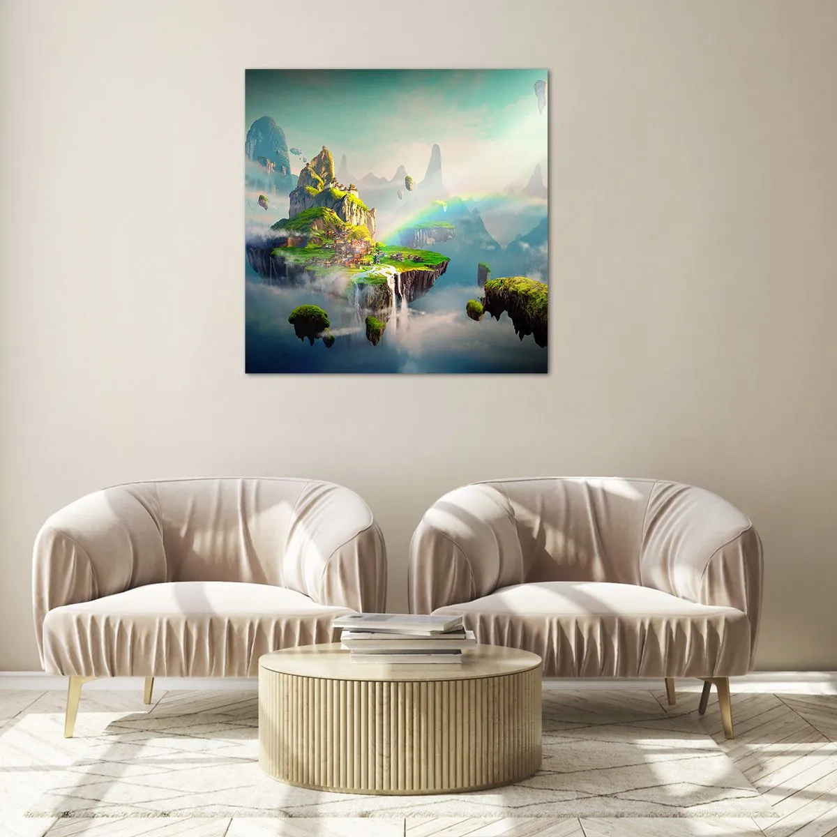 Obraz na szkle - Śródniebie - wyspy szczęśliwe - 40x40 cm
