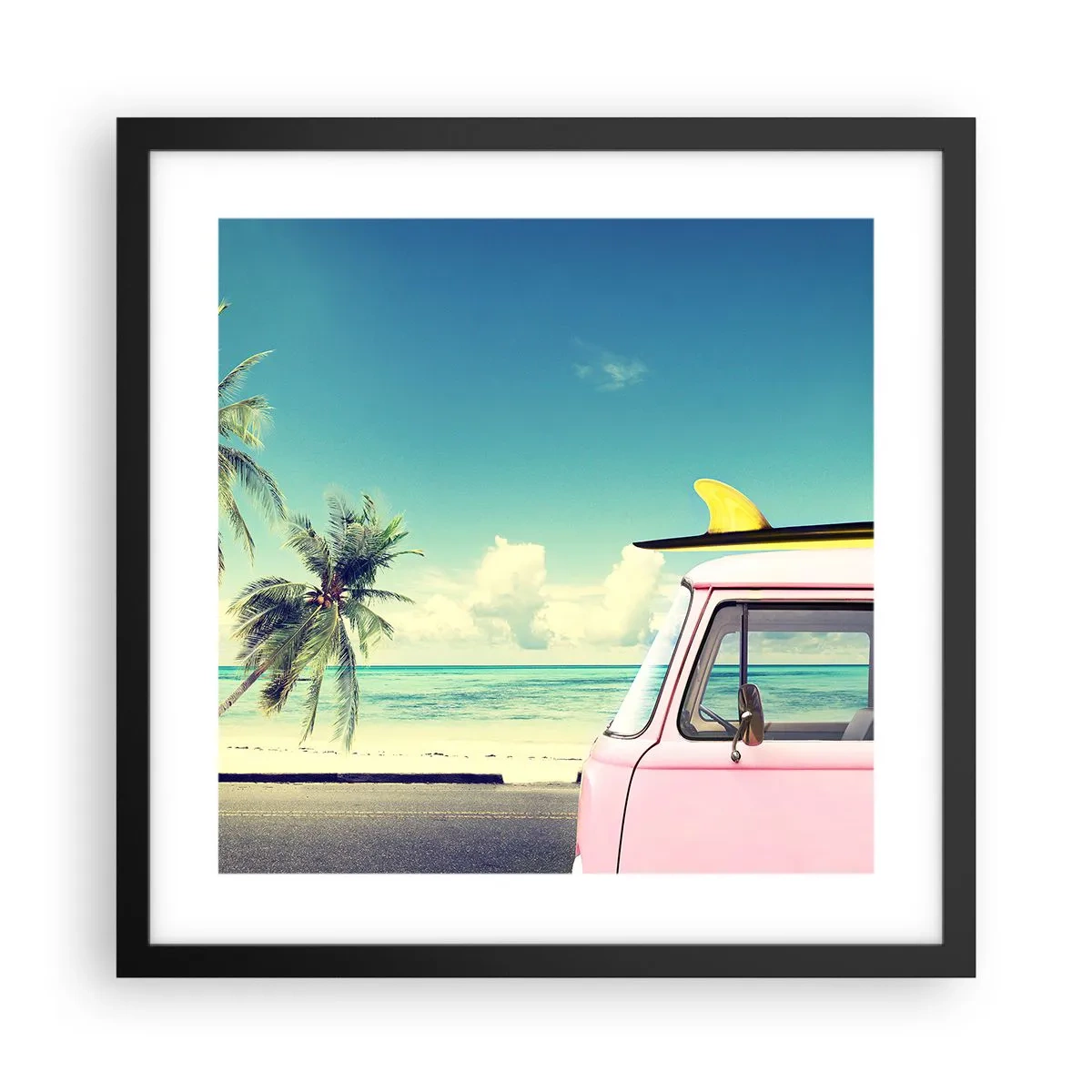 Plakat w czarnej ramie - Wakacje czas zacząć - 40x40 cm