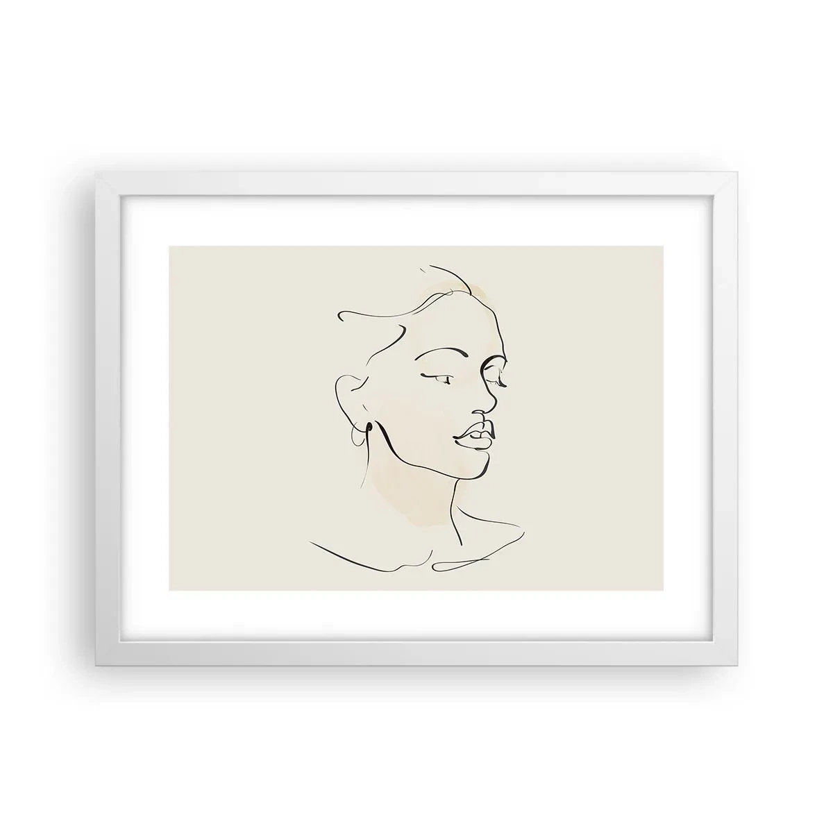 Plakat w białej ramie - Pewną kreską - 40x30 cm