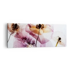 Obraz na płótnie - Delikatne przezroczyste kwiaty w pastelowych odcieniach - 140x50cm - Kwiatów ciała przezrocze - Nowoczesna dekoracja ścienna do salonu i sypialni ARTTOR