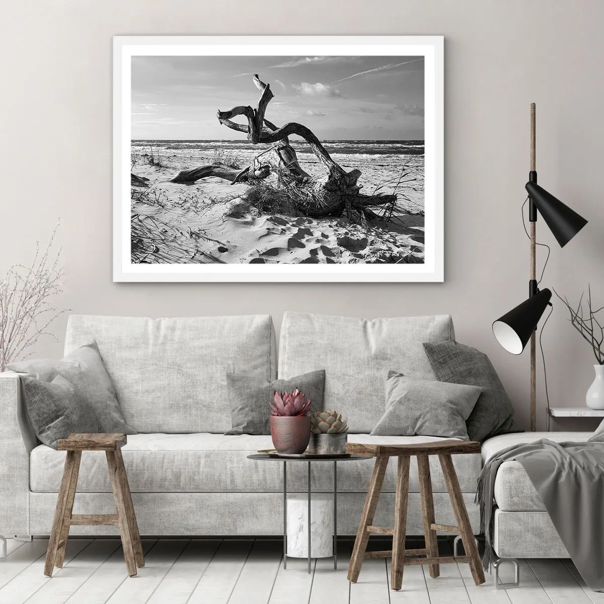 Plakat w białej ramie - Morska rzeźba - 50x40 cm