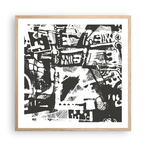 Plakat w ramie jasny dąb - Porządek czy chaos? - 60x60 cm