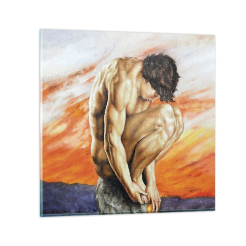 Obraz na szkle - Zatopiony w sobie - 40x40 cm
