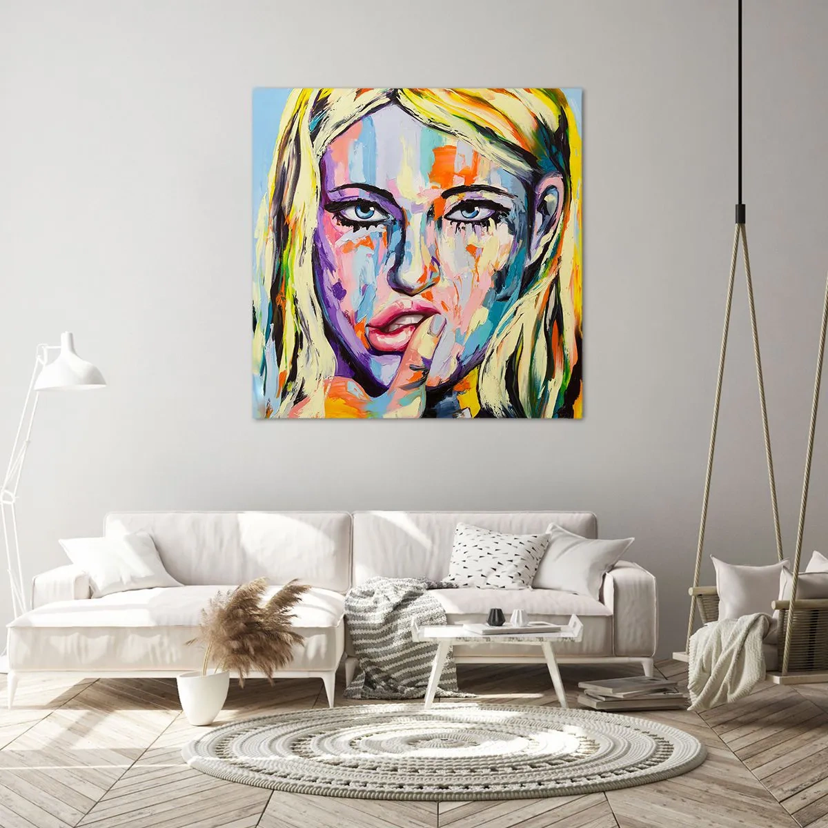 Obraz na płótnie - Spójrz jej prosto w oczy - 70x70 cm