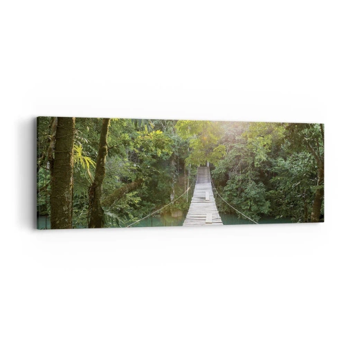 Obraz na płótnie - Nad lazurową wodą do lazurowego lasu - 90x30 cm