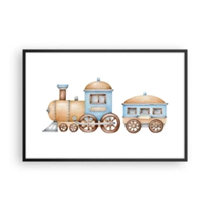 Plakat w czarnej ramie - Stoi na stacji... - 91x61 cm