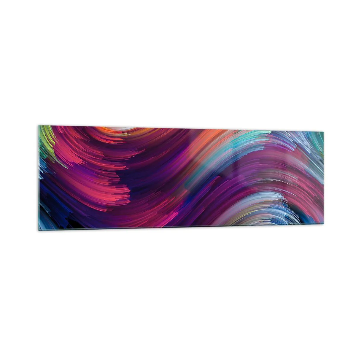 Obraz na szkle - Abstrakcyjne wiry w żywych kolorach - 160x50cm - Początek nowego świata - Nowoczesna dekoracja ścienna do salonu i sypialni ARTTOR