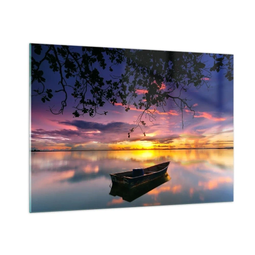 Obraz na szkle - Zdajesz się wisieć w środku niebokręga… - 100x70cm - "Zdajesz się wisieć w środku niebokręga…" - Nowoczesna dekoracja ścienna do salonu, kuchni i sypialni ARTTOR