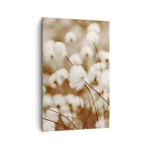 Obraz na płótnie - Pole delikatnych roślin w odcieniach sepia - 80x120cm - Puszysty łan - Nowoczesna dekoracja ścienna do salonu i sypialni ARTTOR