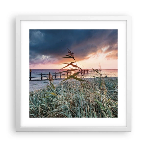 Plakat w białej ramie - Nie przemija z wiatrem - 40x40 cm