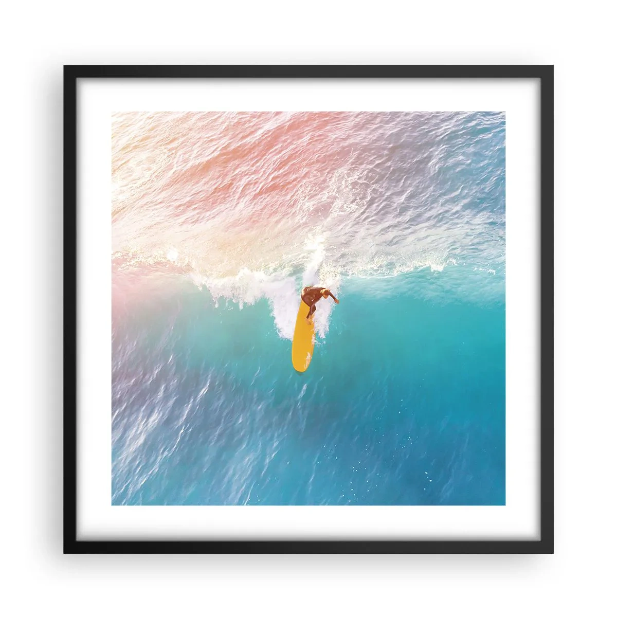 Plakat w czarnej ramie - Oceaniczny jeździec - 50x50 cm