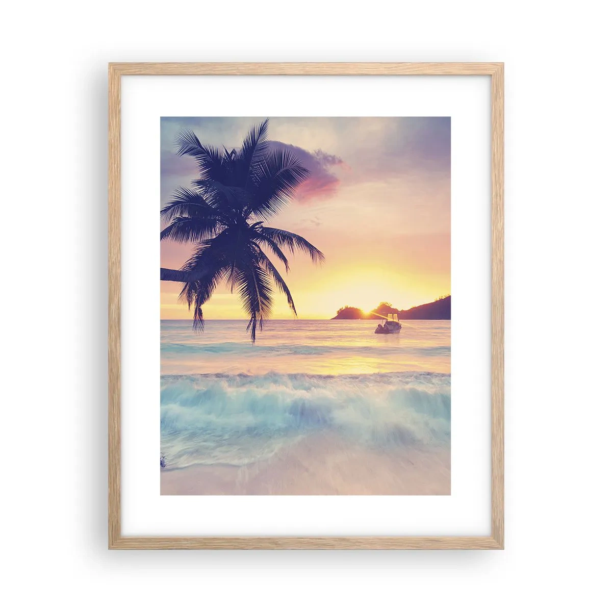 Plakat w ramie jasny dąb - Wieczór w zatoce - 40x50 cm
