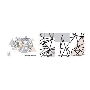 Fototapeta Próbka Samoprzylepna Deluxe Sticker - Struktura siły - Abstrakcja, Grafika, Nosorożec - 100x30 cm