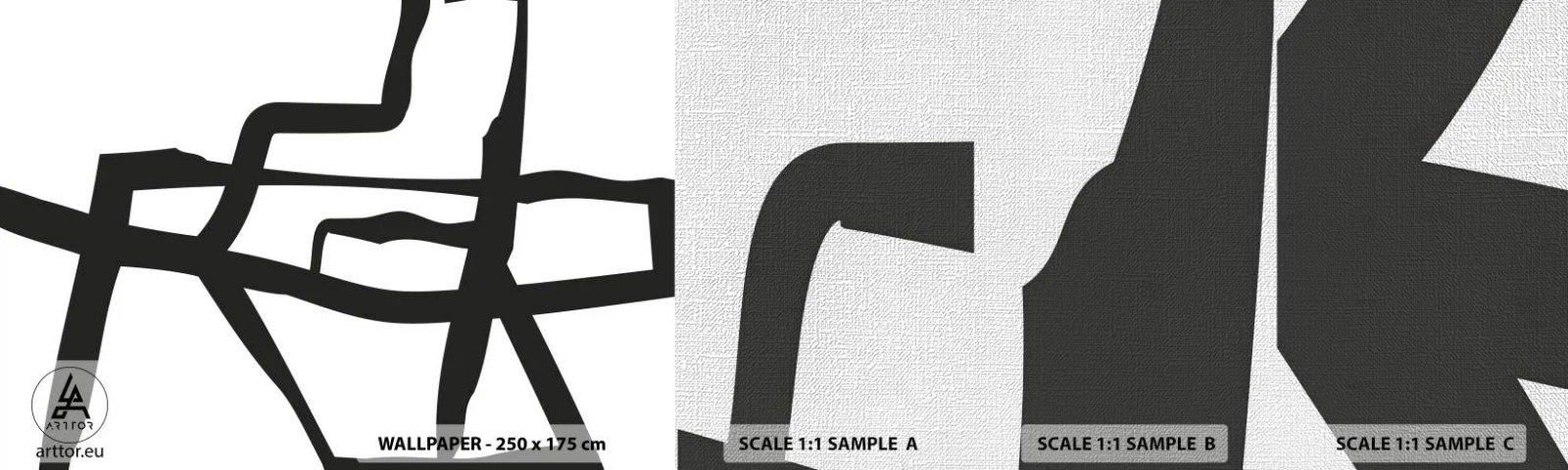 Fototapeta Próbka Premium Canvas - Czarno-biała konstrukcja - Kreska, Czarno-Biały, Abstrakcjonizm - 100x30 cm