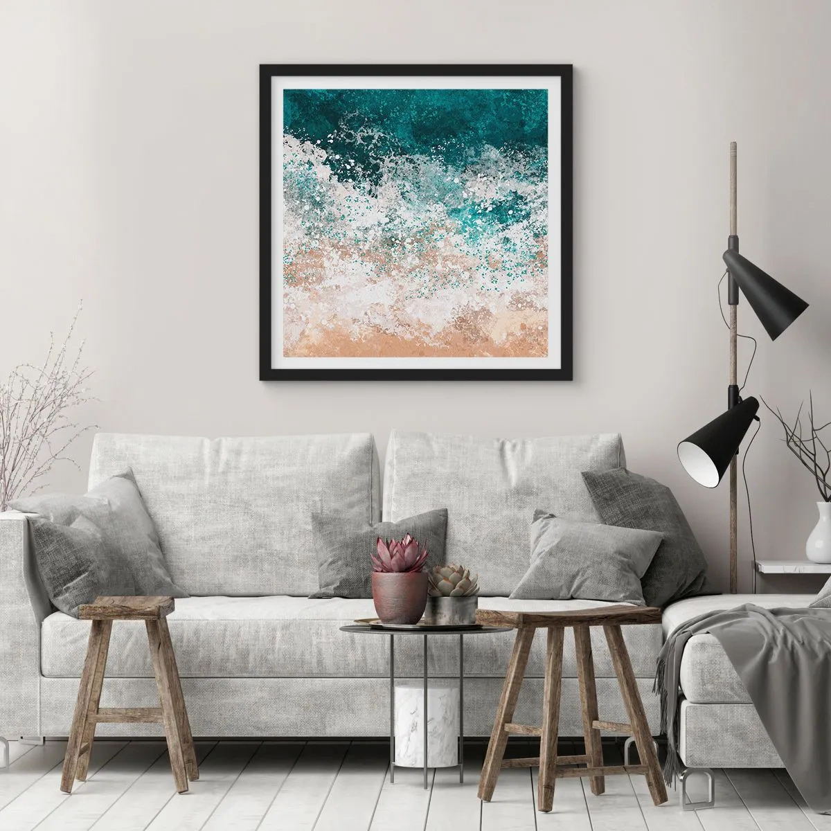 Plakat w czarnej ramie - Morskie opowieści - 40x40 cm