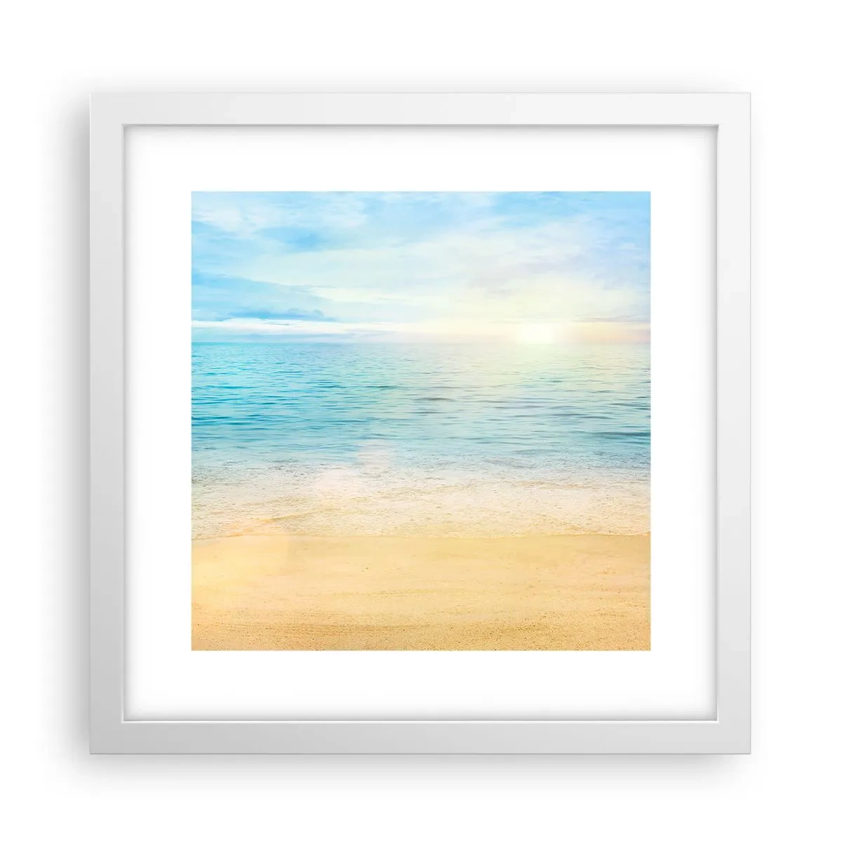 Plakat w białej ramie - Wielki błękit - 30x30 cm