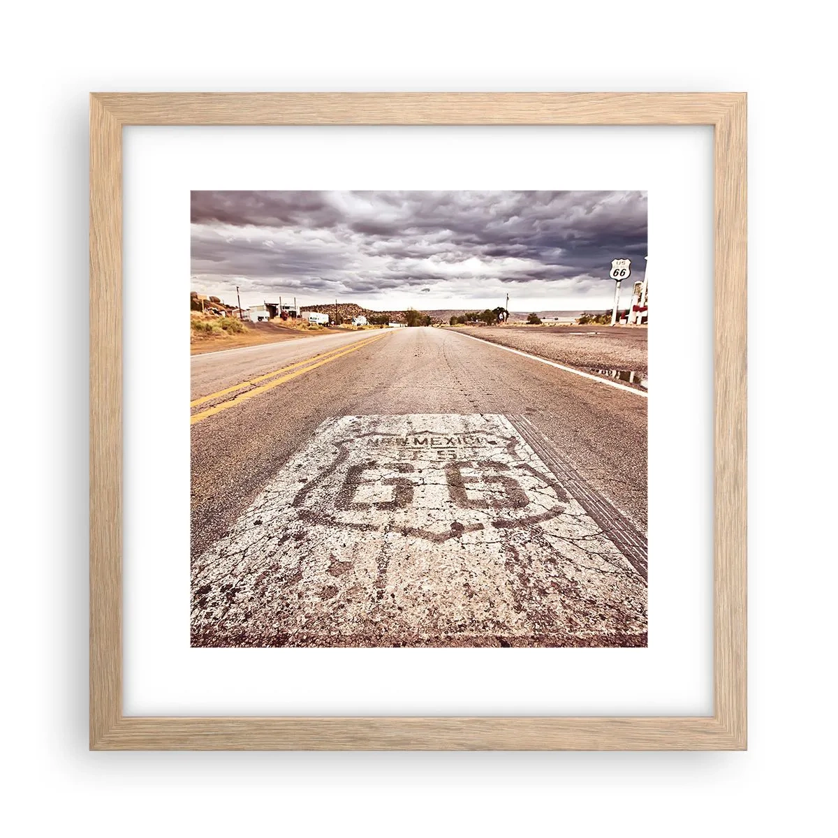 Plakat w ramie jasny dąb - Mother Road - amerykańska legenda - 30x30 cm