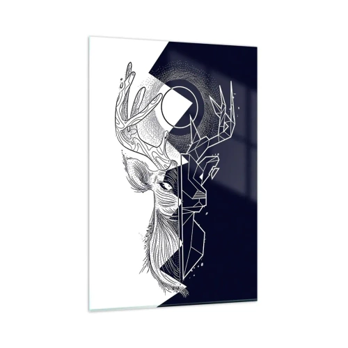 Obraz na szkle - Geometria i natura w symbolicznej kompozycji - 80x120cm - Walka i jedność przeciwieństw - Nowoczesna dekoracja ścienna do salonu i sypialni ARTTOR