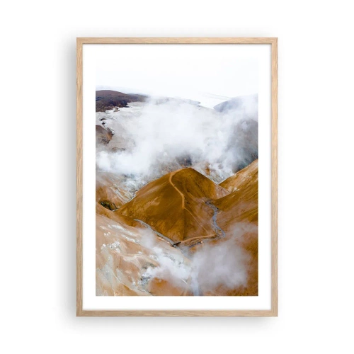 Plakat w ramie jasny dąb - Surowa uroda Islandii - 50x70 cm