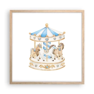 Plakat w ramie jasny dąb - Słodkie dzieciństwo - 50x50 cm