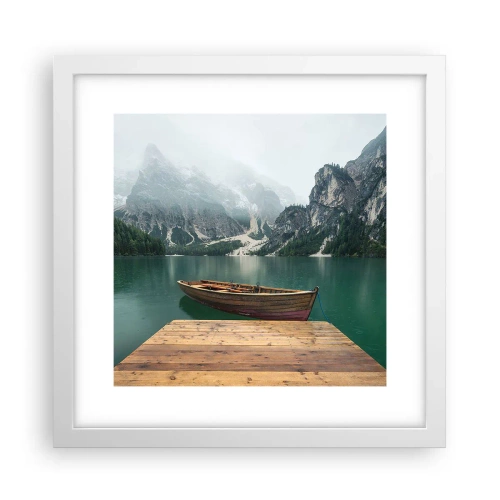 Plakat w białej ramie - "I dumne opoki czoła" - 30x30 cm