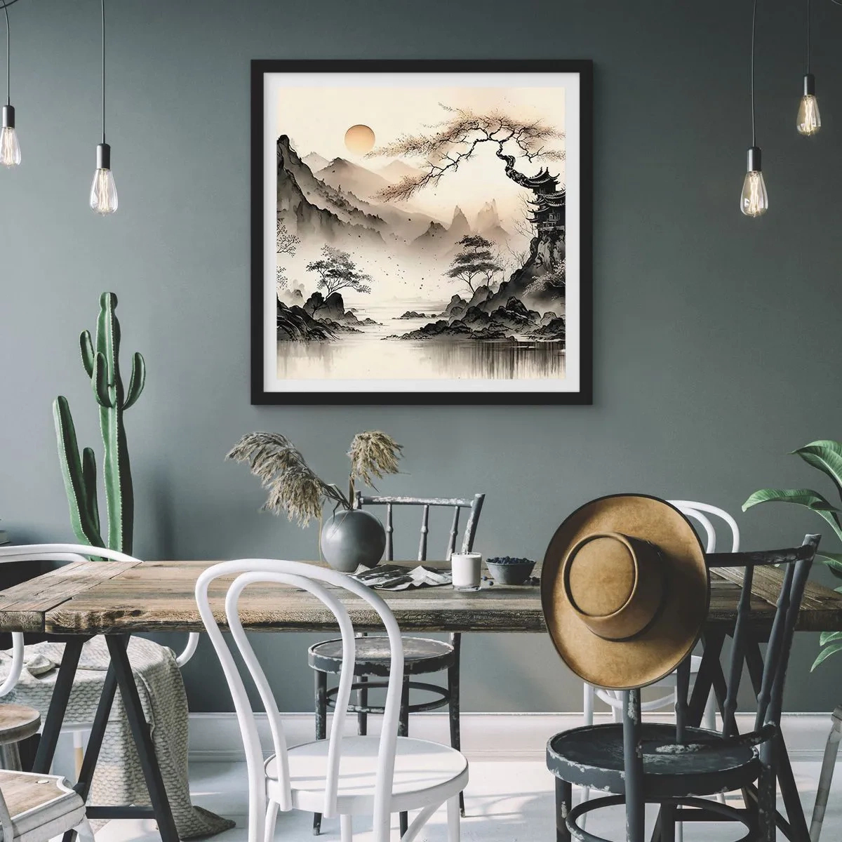 Plakat w czarnej ramie - Niepowtarzalny urok orientu - 50x50 cm