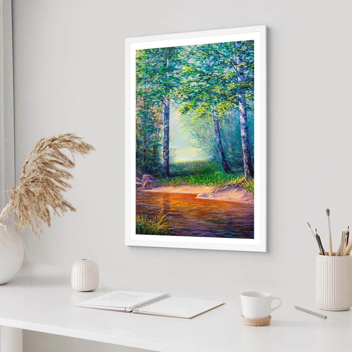 Plakat w białej ramie - Sielankowa sceneria - 70x100 cm