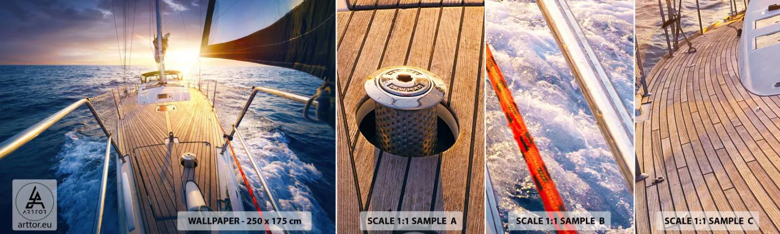 Fototapeta Próbka Standard Eco - Biegnąca po falach - Jacht Żaglowy, Morze, Żeglarstwo - 100x30 cm