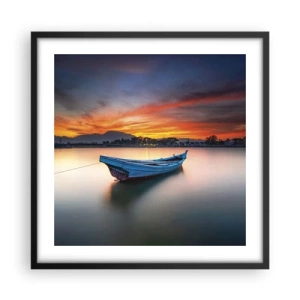 Plakat w czarnej ramie - Nadchodzi dobra noc - 50x50 cm