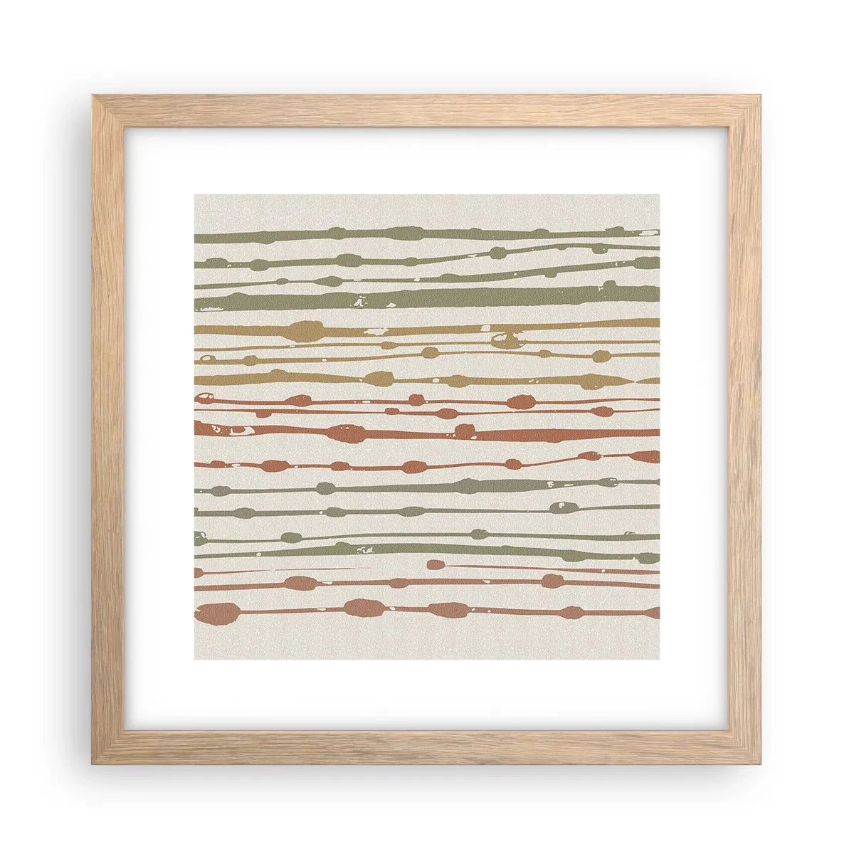 Plakat w ramie jasny dąb - Muzyczny zapis barw - 30x30 cm