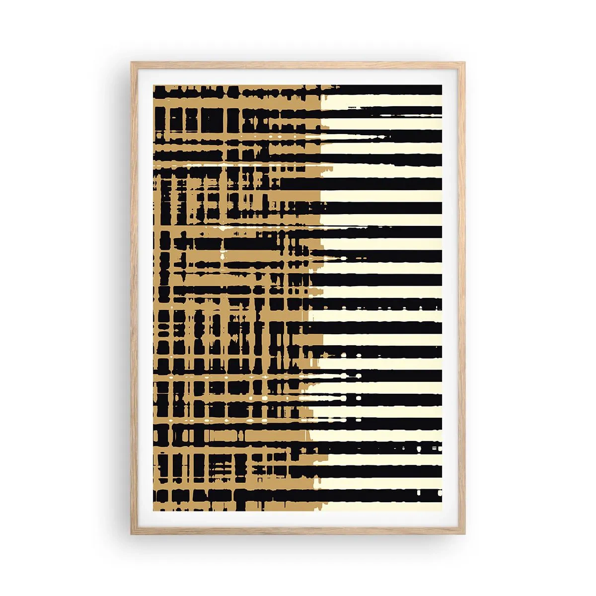 Plakat w ramie jasny dąb - Architektoniczna abstrakcja - 70x100 cm
