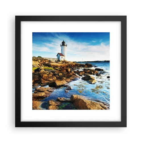 Plakat w czarnej ramie - Wracajcie szczęśliwie, czekam - 30x30 cm