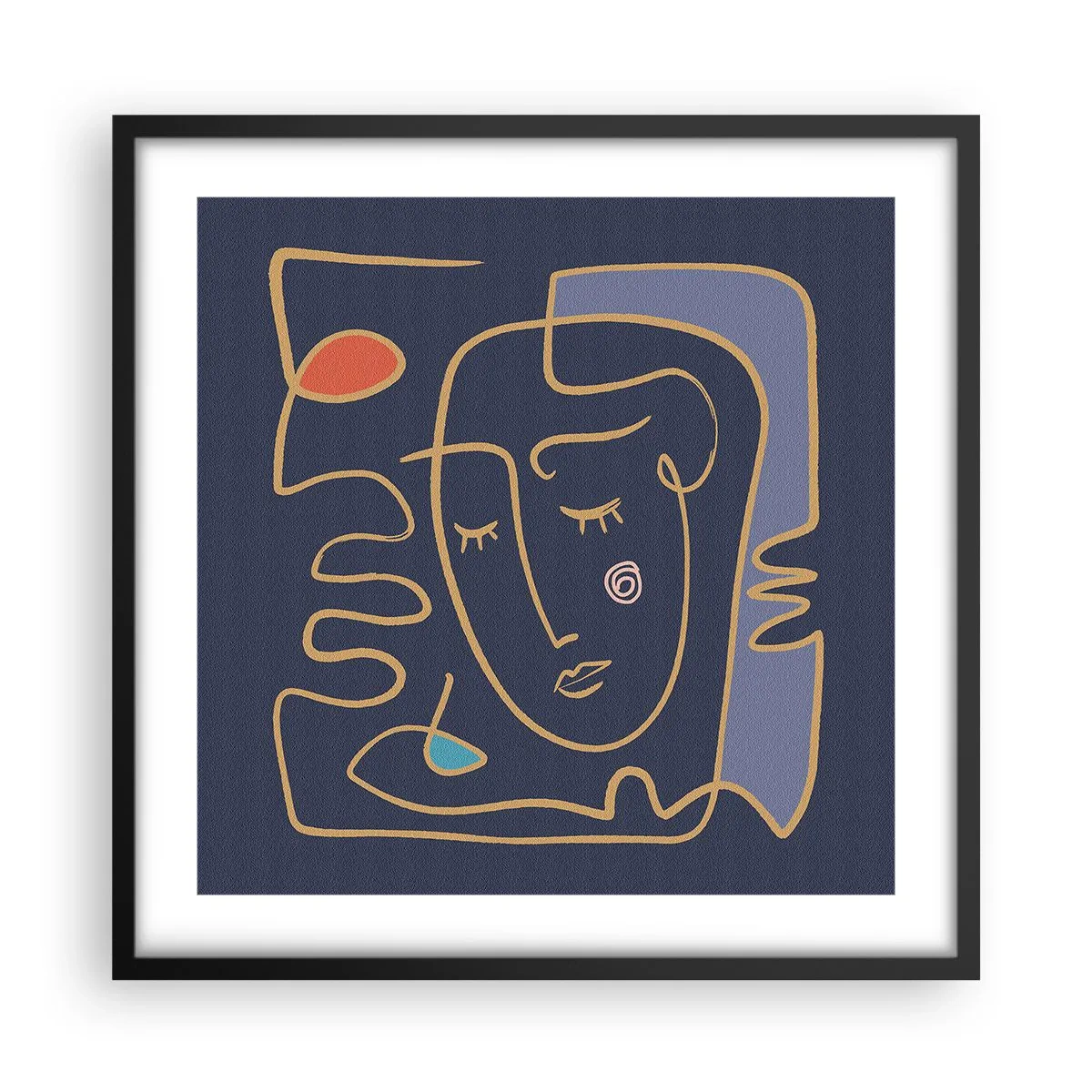 Plakat w czarnej ramie - W zamyśleniu - 50x50 cm