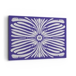Obraz na płótnie - Etniczny wzór w odcieniach fioletu i bieli - 100x70cm - Etniczne inspiracje - Nowoczesna dekoracja ścienna do salonu, kuchni i sypialni ARTTOR