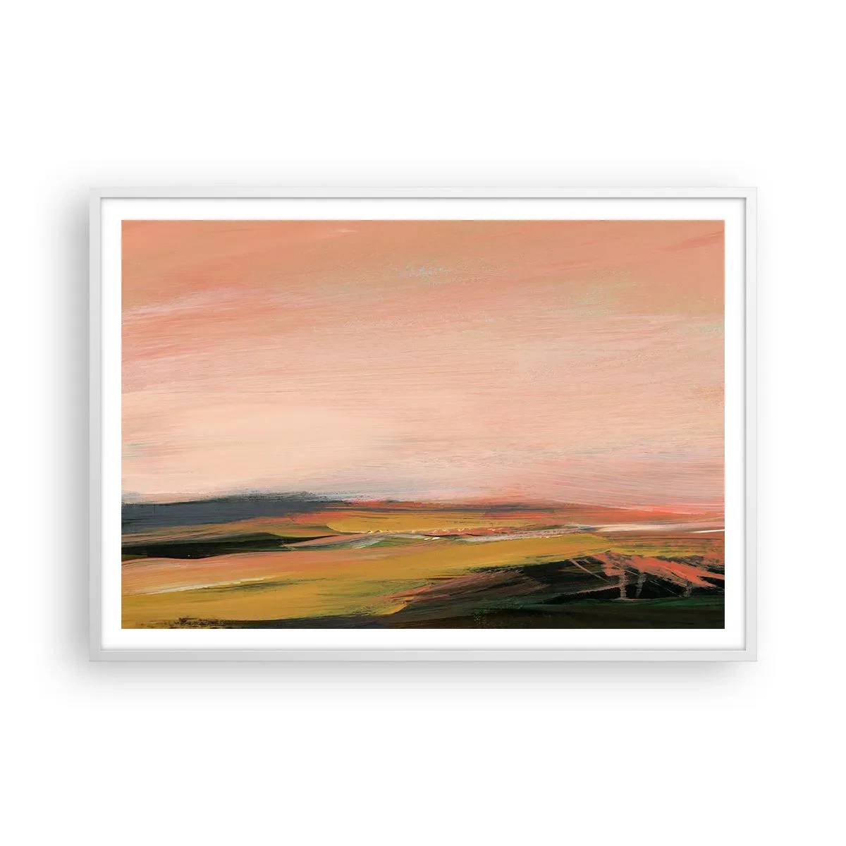 Plakat w białej ramie - W różowej tonacji - 100x70 cm