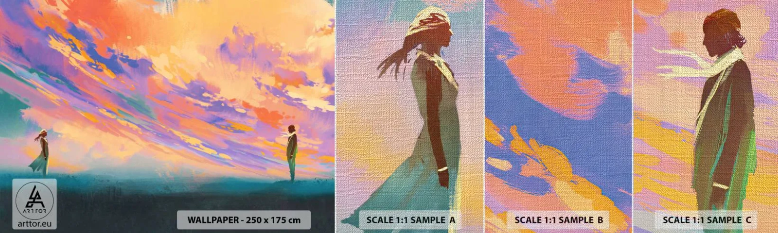 Fototapeta Próbka Premium Canvas - Siła przyciągania - Abstrakcja, Kobieta I Mężczyzna, Sztuka - 100x30 cm