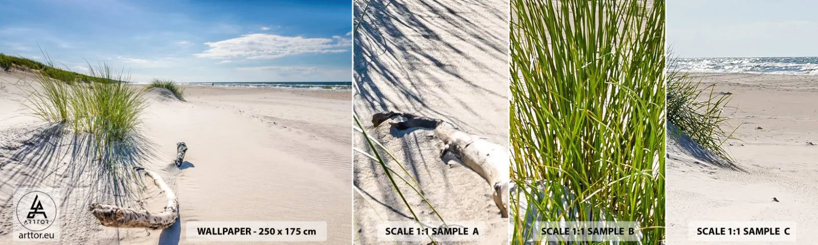 Fototapeta Próbka Samoprzylepna Deluxe Sticker - Najpiękniejsza? Bałtycka - Morze, Plaża, Wydma - 100x30 cm