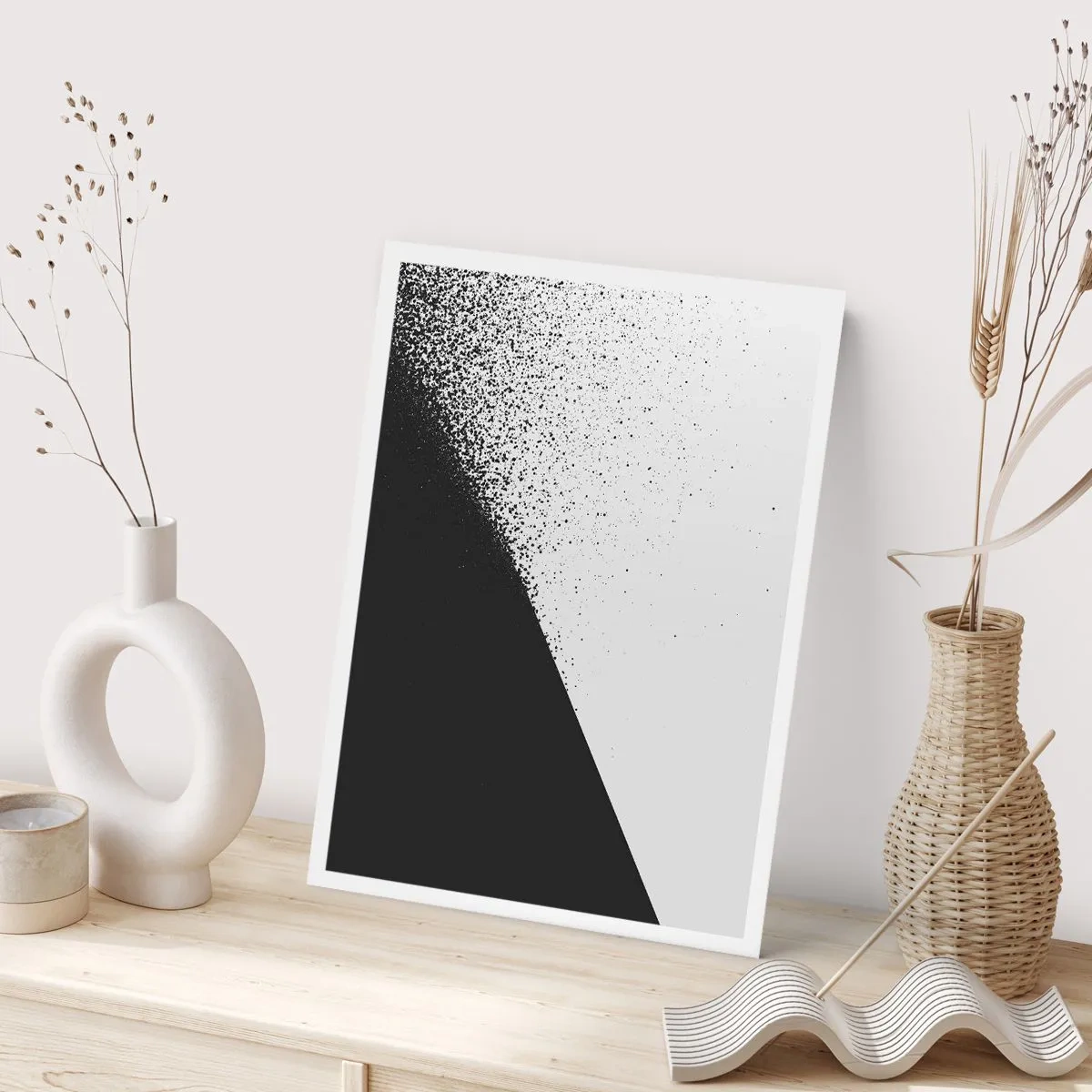 Plakat - Abstrakcyjny wzór w czerni i bieli - 50x70cm - Coraz szybciej, coraz więcej - Nowoczesna dekoracja ścienna do salonu, kuchni i sypialni ARTTOR