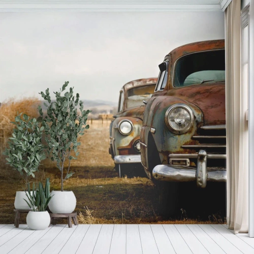 Fototapeta Premium Canvas - Zasłużony odpoczynek - Stary Samochód, Motoryzacja, Vintage - 300x210 cm