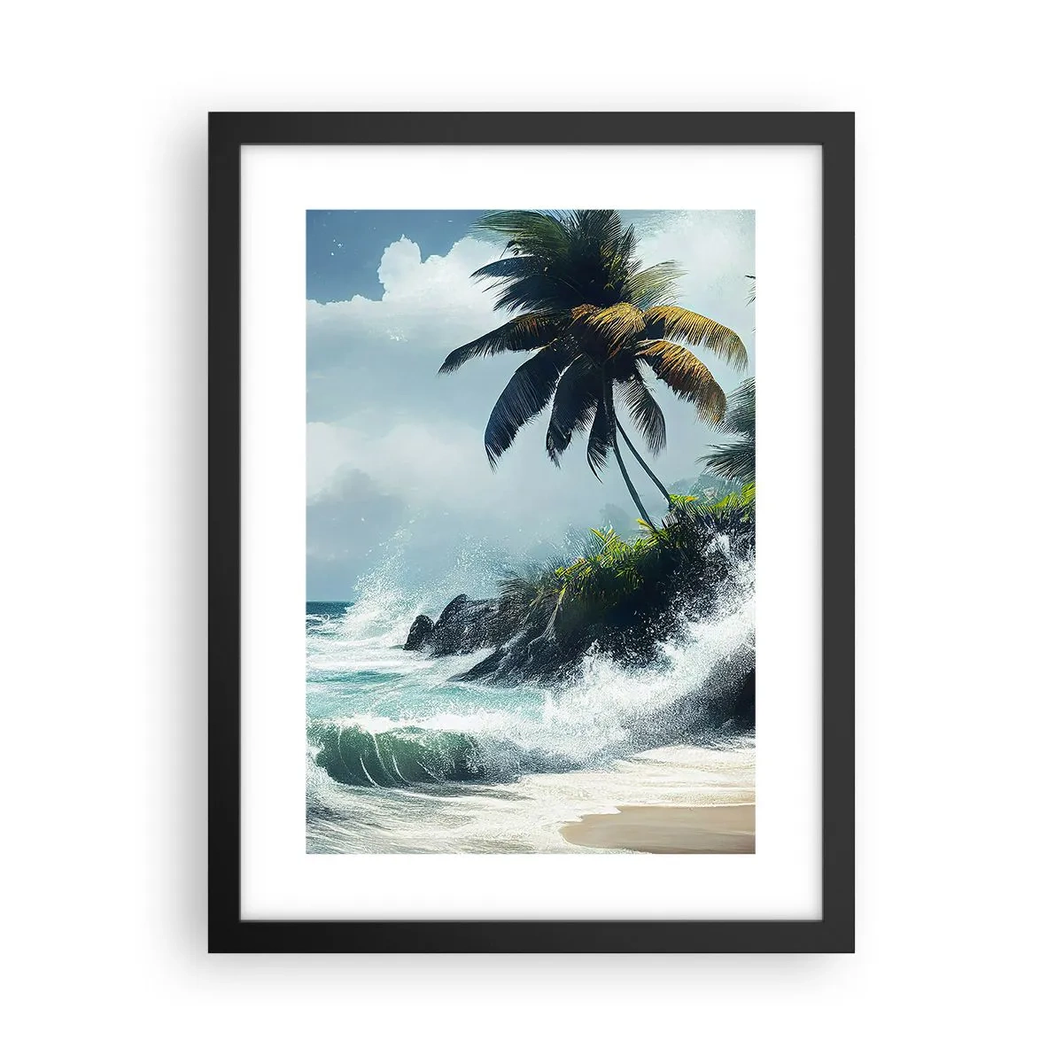 Plakat w czarnej ramie - Na tropikalnym brzegu - 30x40 cm